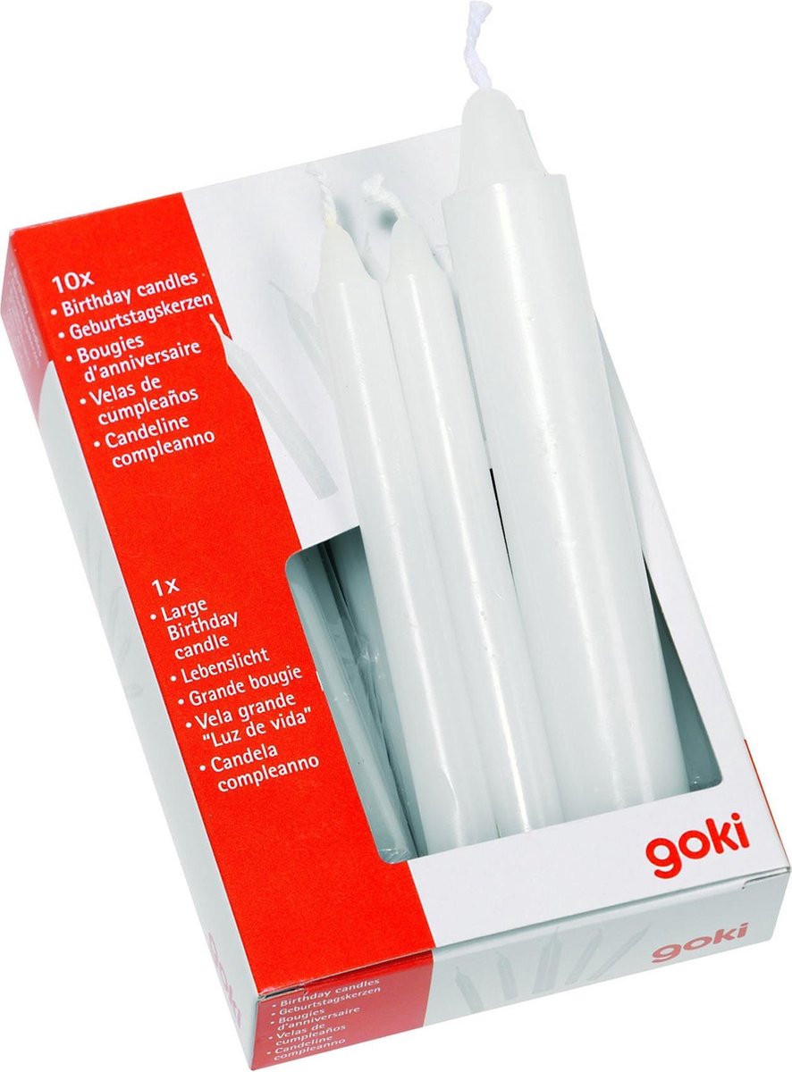 Goki 11 fødselsdagslys: hvid 10-12 cm