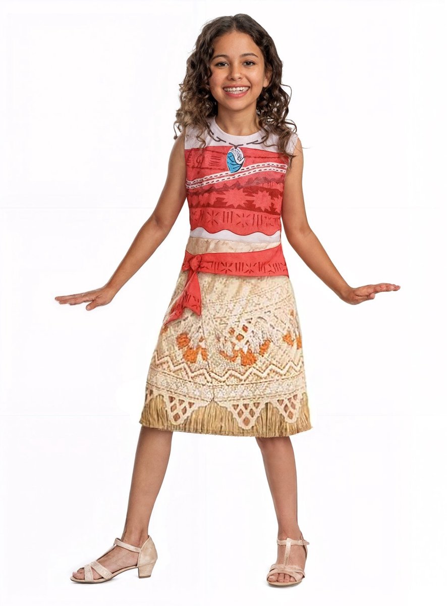 Disguise disney - moana 2, kostume moana vaiana basic plus kjole, størrelse s (5 - 6 år)