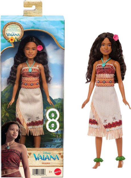 Disney Vaiana dukke med outfit, der kan tages af og på og 5 tilbehør - inspireret af en live-action film