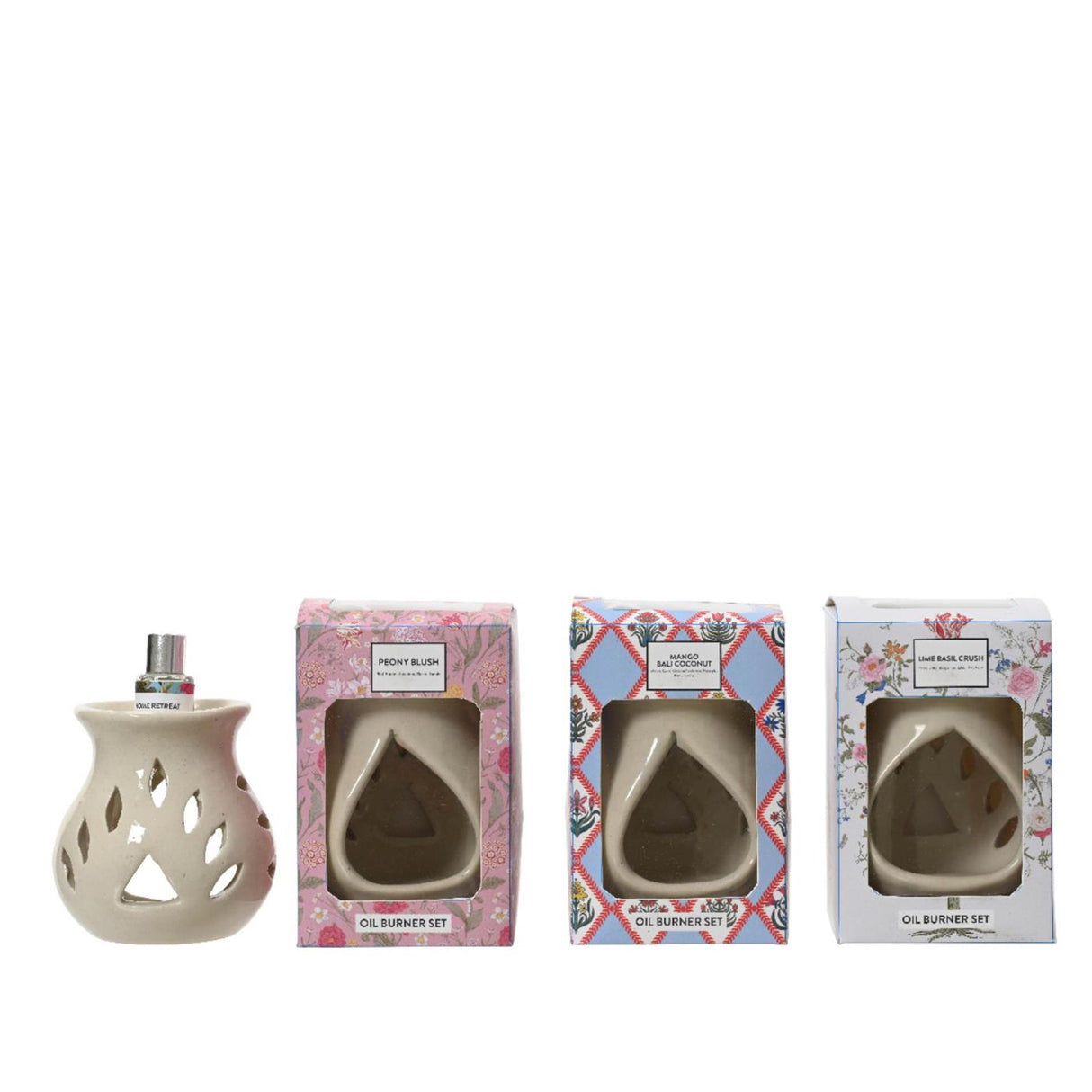 Decoris oliebrænder keramik med duftolie i gaveemballage 8,8cm x b.7.5cm x h.13cm