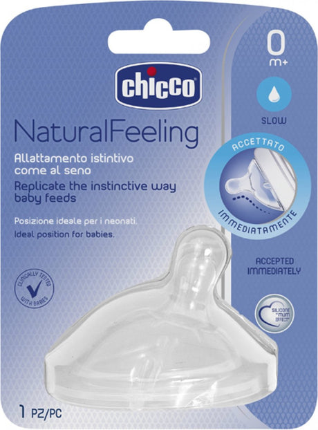 Chicco sut 0m+ buet silikone gennemsigtig