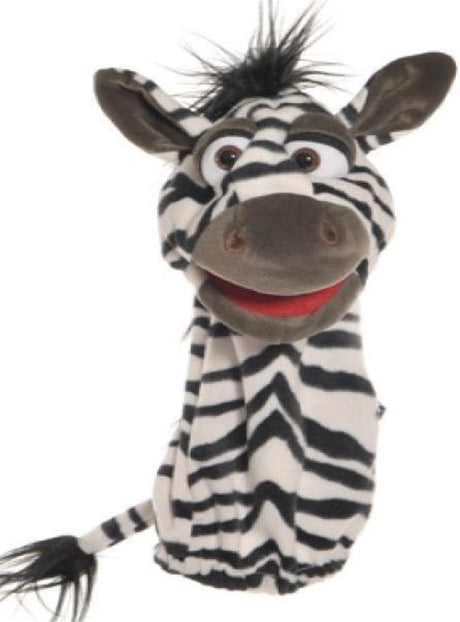 Levende dukker handske marionet zebra | handskedukke på 39 cm i sort og hvid med handskeprincip | velegnet til børn og voksne | let at spille og legende design