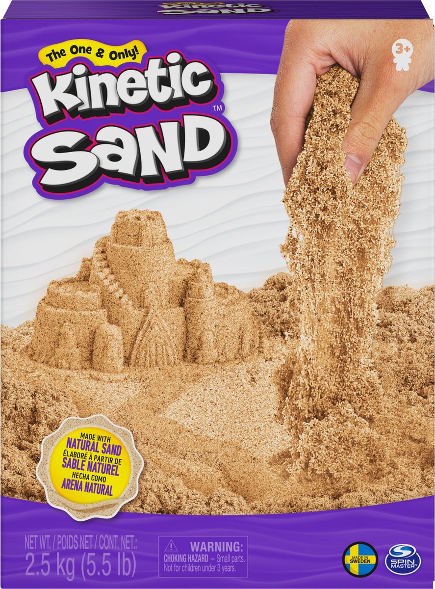 Kinetisk sand - naturligt sand - 2,5 kg original - sanselegetøj