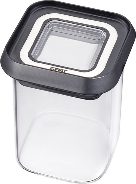 Gefu pantry opbevaringskrukke 180 ml – glas rustfrit stål – lufttæt – til urter og krydderier