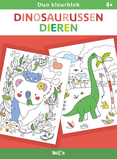 Ballon duo farveblok, dinosaur og dyr. 4+