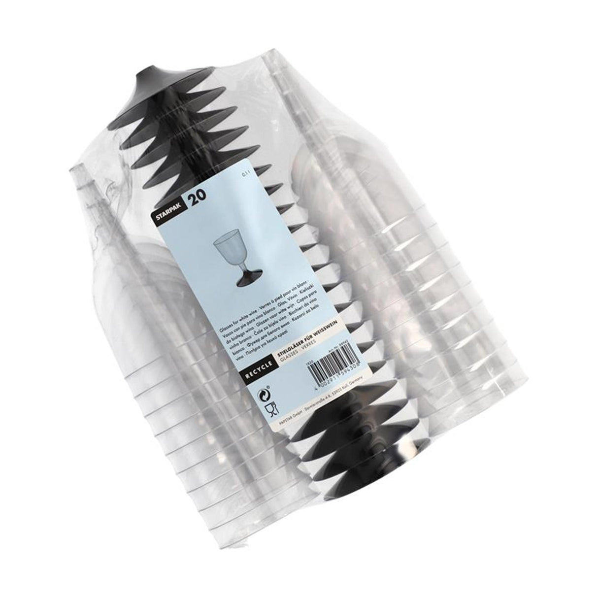 Papstar 20 glas til hvidvin 100ml ã˜6,7x11cm krystalklar