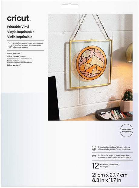 Cricut printbar vinyl - a4 - gennemsigtig (12 ark)