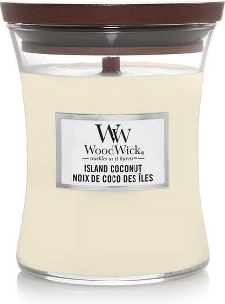 Woodwick timeglas medium duftlys - ø kokosnød - 60 brændende timer
