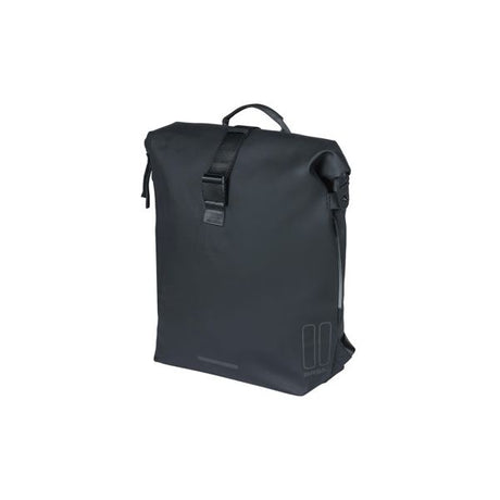 Basil Soho Nordlicht Bicycle Backpack - Sort moderne rygsæk med LED -belysning til kvinders mænds elektriske cykel - vandtæt - 17L - sort