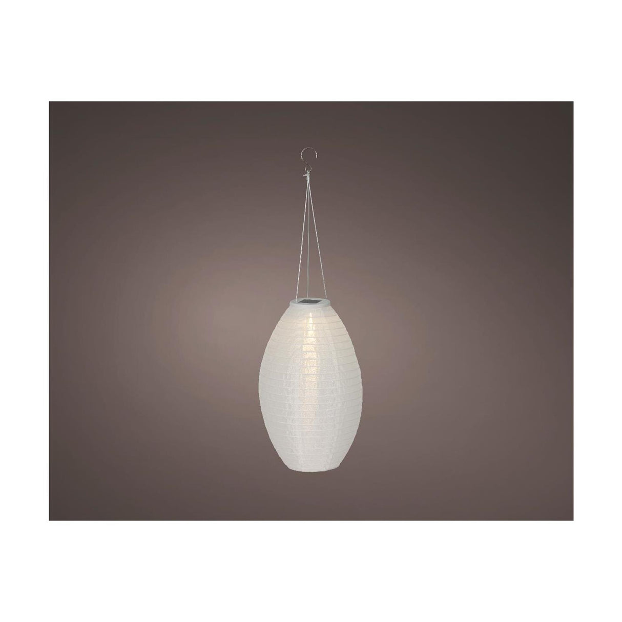 Lumineo solar lanterne hvid nylon ø22xh33cm