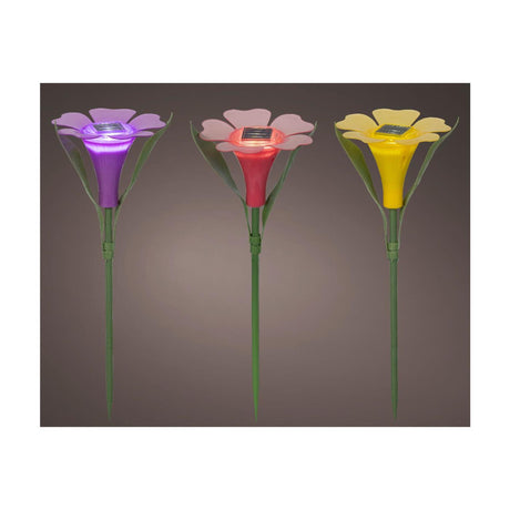 Lumineo solar plug-in lampe blomster plast ø10xh30cm