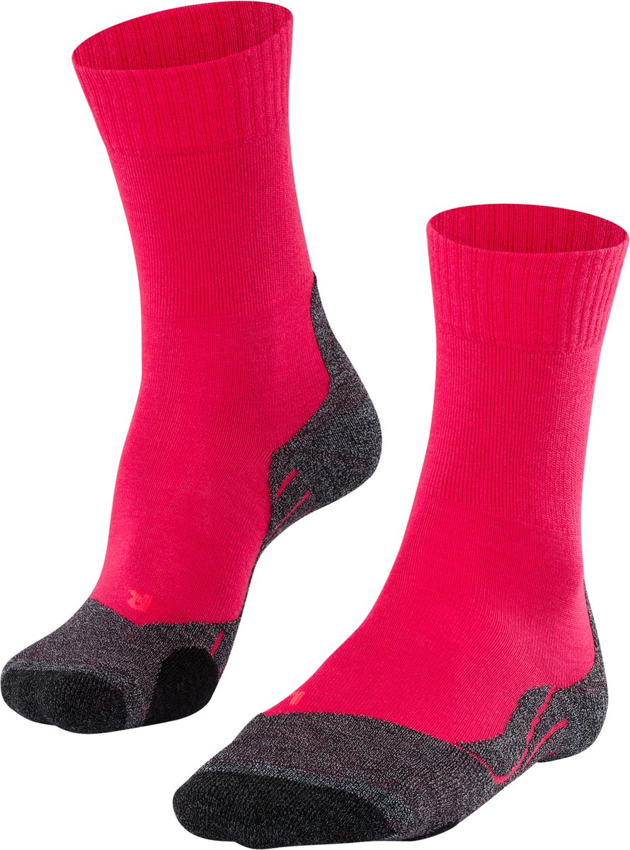 Falke tk2 anti-blister tykt uld funktionsmateriale vandrestrømper dame rød - str. 41-42