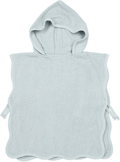 Meyco baby bølget badeponcho - frotté - grå blå - 1-3 år