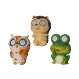 Lumineo solar animalsk polyresin med roterende effekt 8x7,5x10cm 3 assorteret