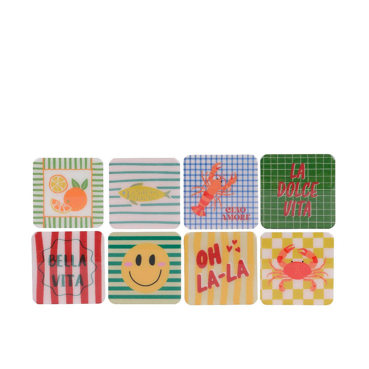 Decoris coaster med print træ 9,5x9,5x0,5cm