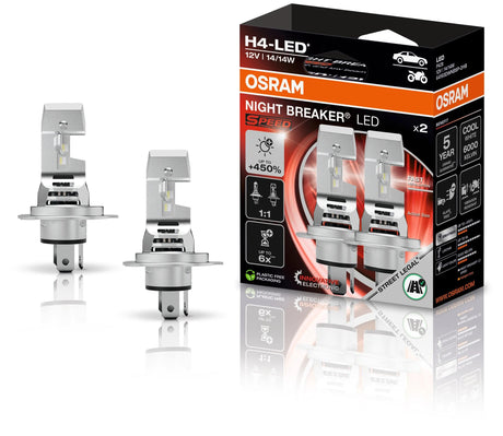 Osram pandelampe natafbryder led hastighed 450 lampe h4 450 2vpe 12v 14w natafbryder led