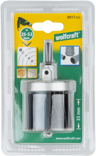 Wolfcraft standard hulsavsæt | ø25, 35, 43, 53mm | 1 sæt - 8917000