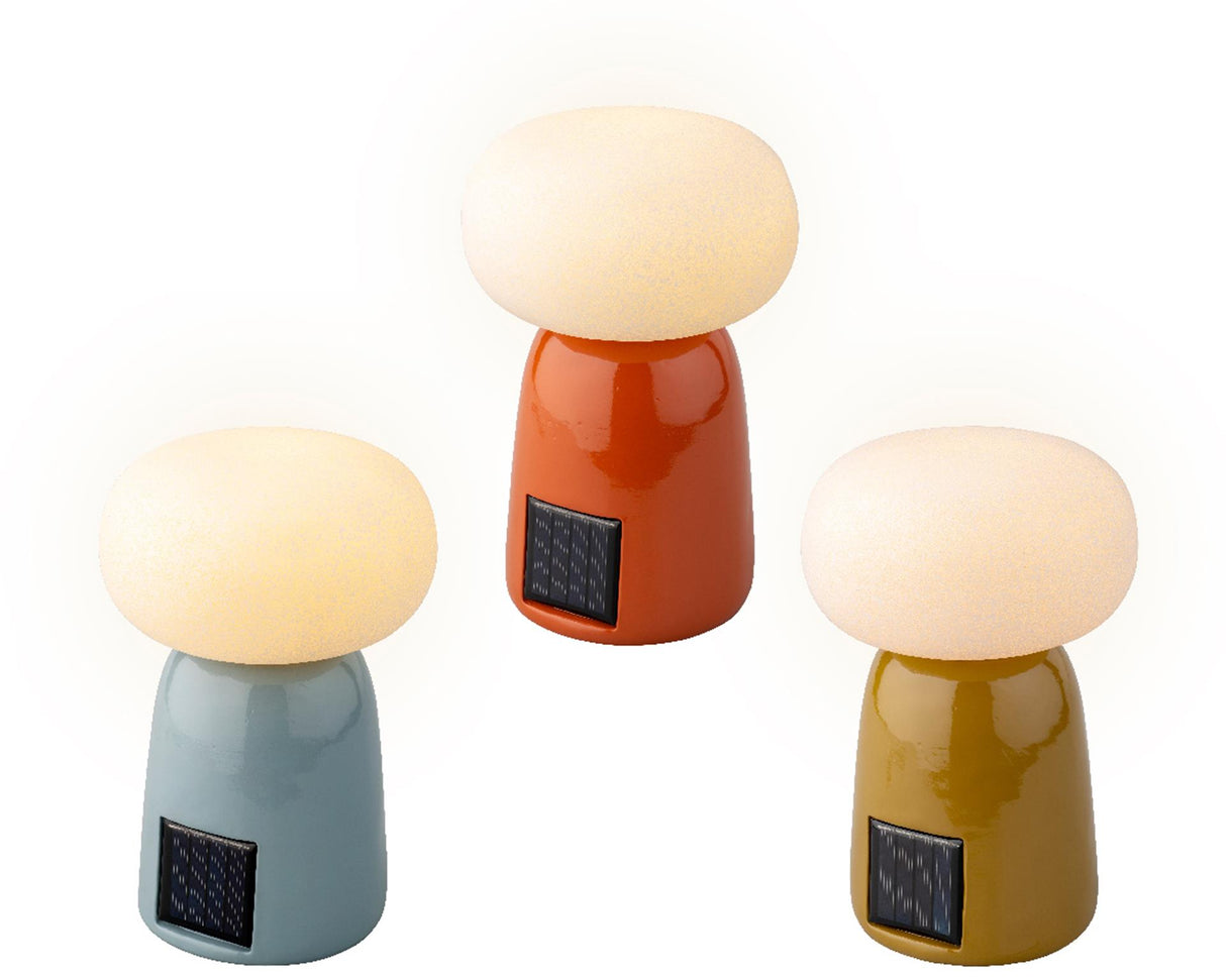 Lumineo solar bordlampe polyresin ø12,5x19cm