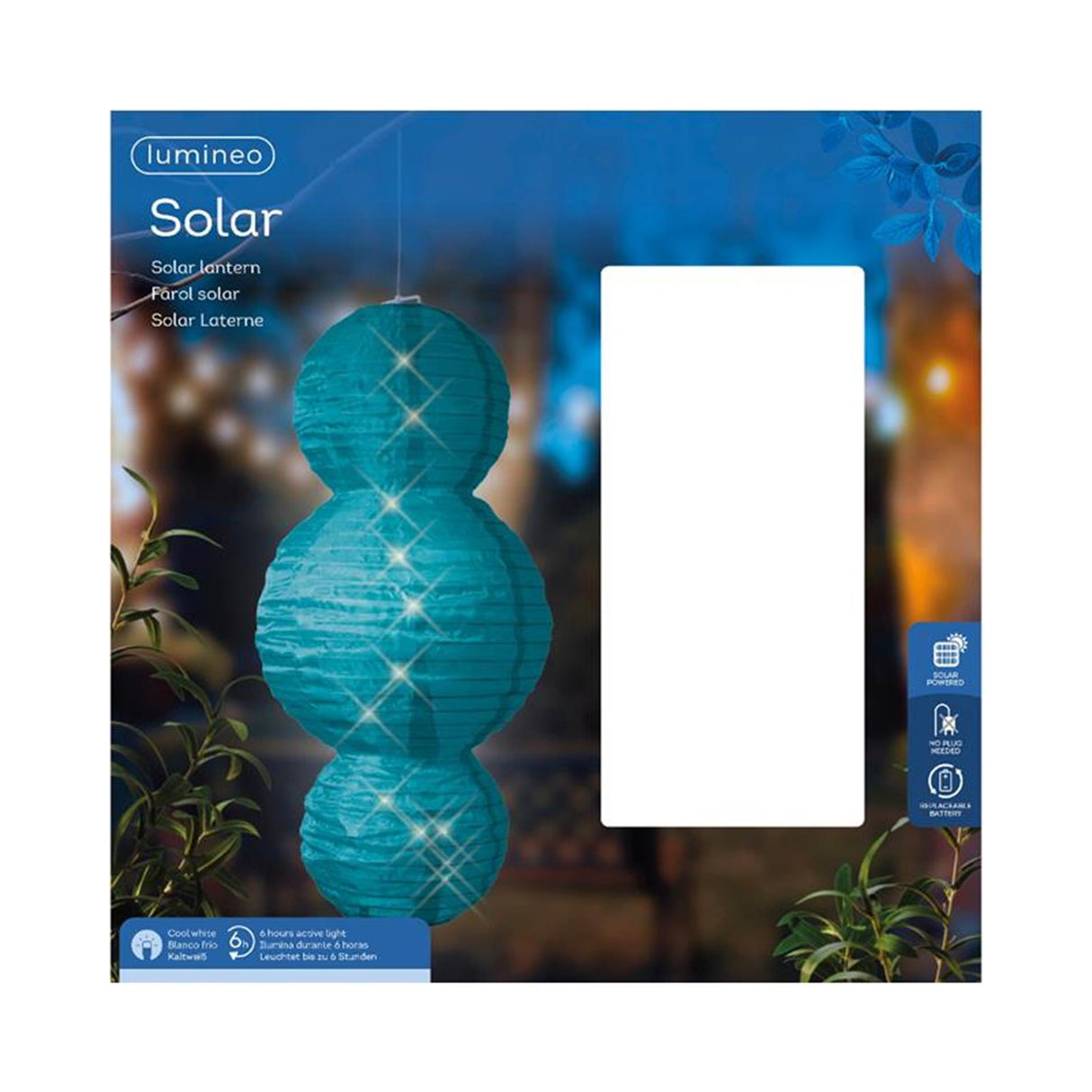 Lumineo solar lanterne nylon ø28x58cm assorteret varm hvid