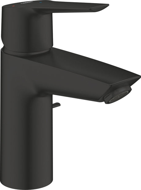 Grohe quickfix start etgrebs blandingsbatteri med pop-up affaldssæt - s-størrelse - energi- og vandbesparende - mat sort