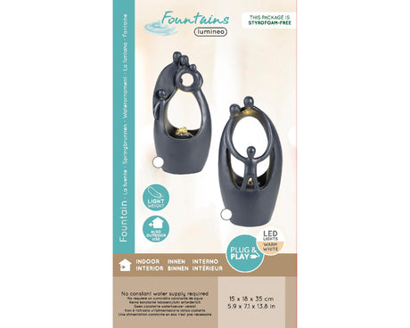 Lumineo fontæne polyresin familie h35cm