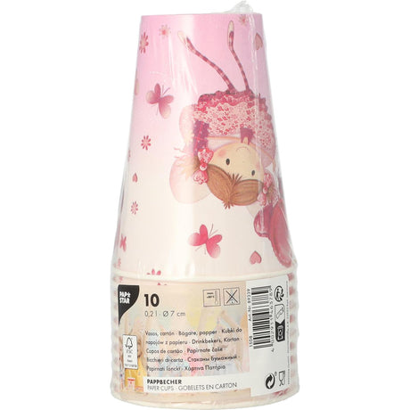 Papstar sæt med 10 drikkekopper lille danser pap 0,2l ã˜7x9,7cm