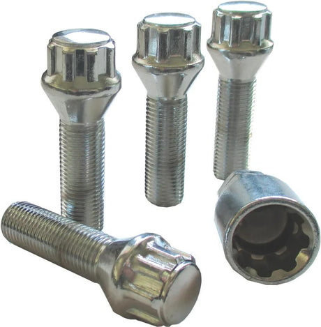 Autostyling seehase fælglås sæt fælglåse sæt krom kegle 60, m14x1,25x27 mm