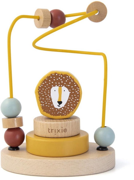 Trixie træperleramme - mr. løve - træperlelabyrint - pædagogisk legetøj - til drenge piger - løve