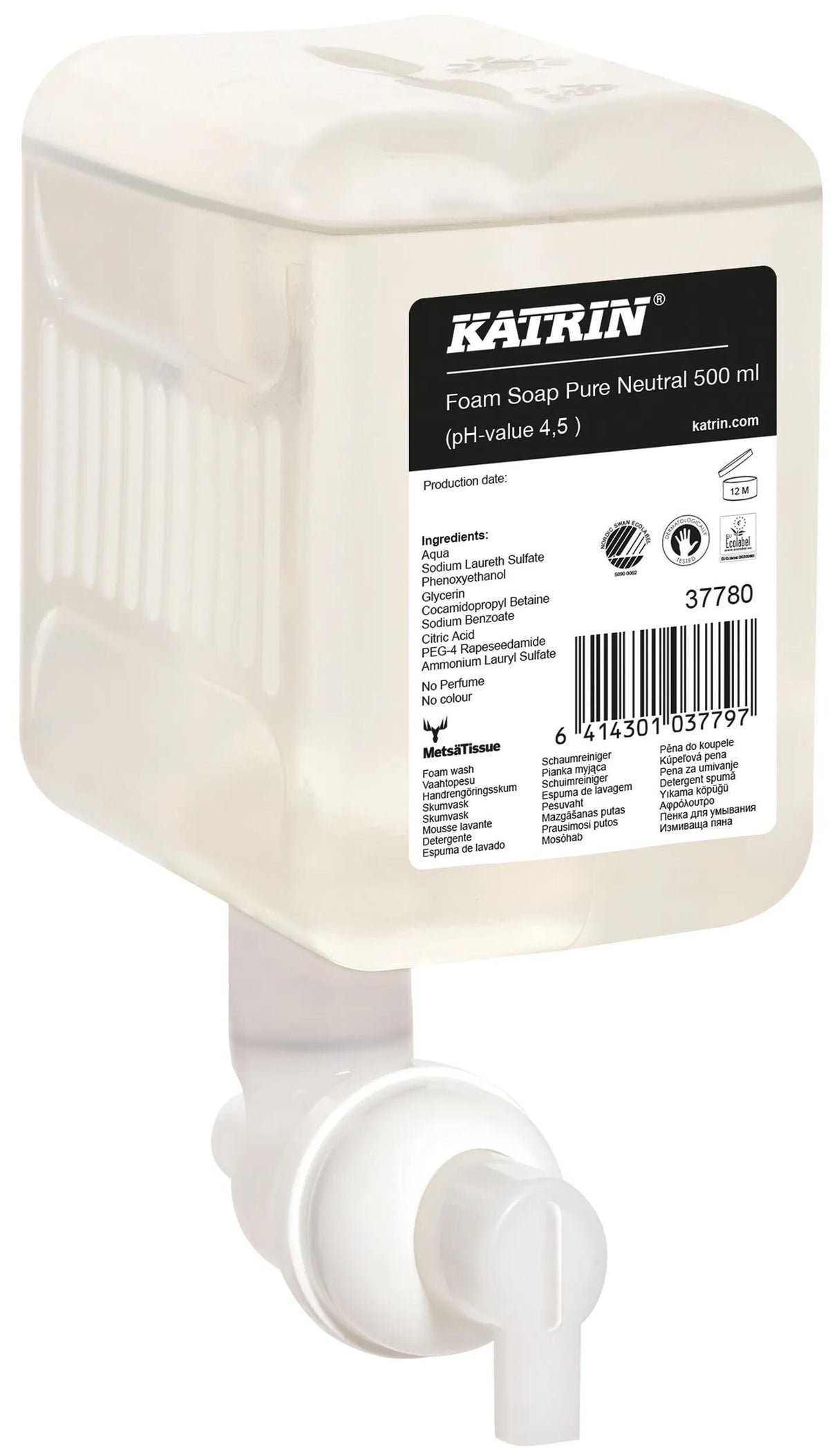 Katrin håndrens skumsæbe ren neutral håndvask skum 500ml nordvlies