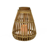 Decoris lumineo LED lanterne bambus 25x25x27,5cm (ekskl. 3x AAA batterier)