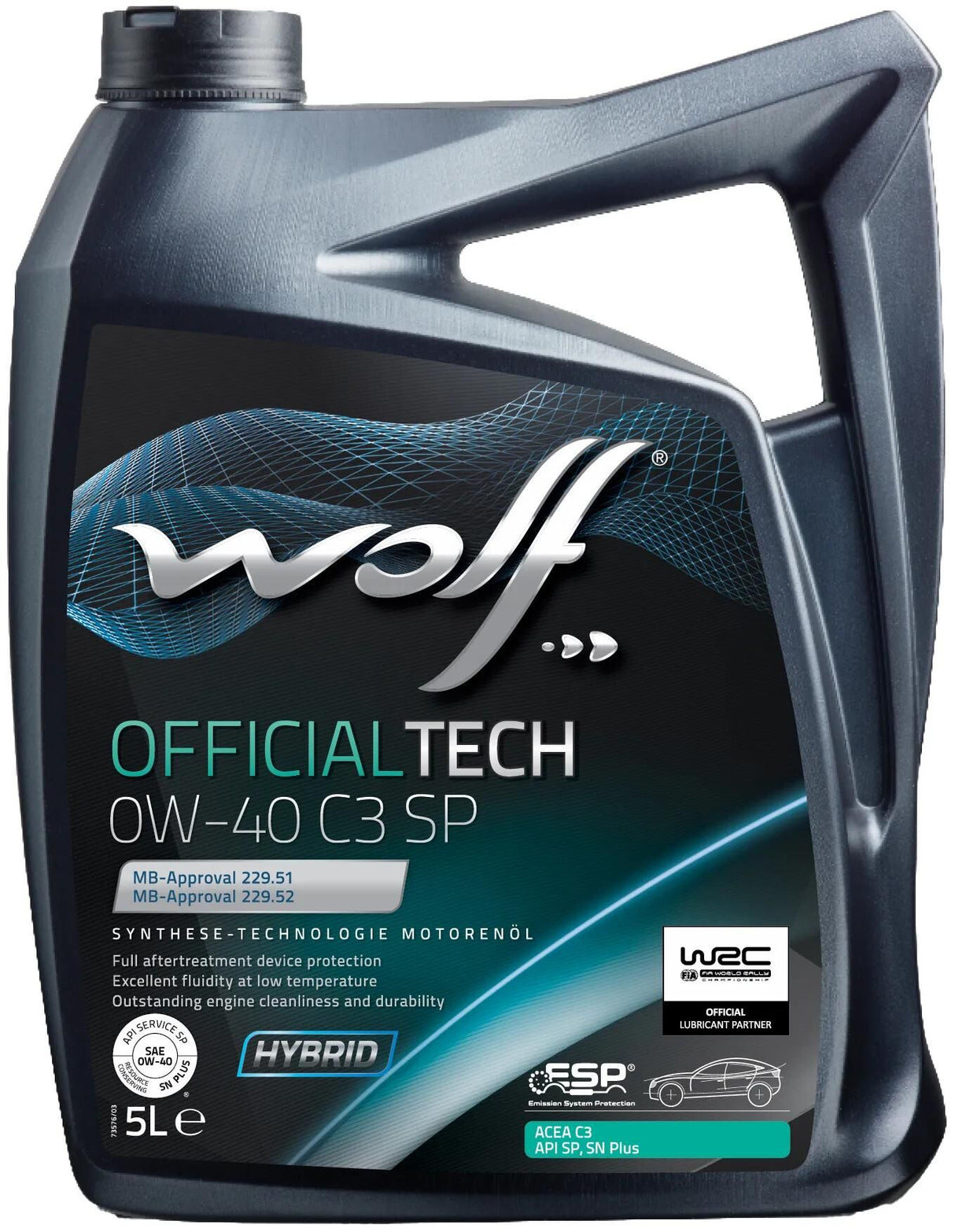 Wolf motorolie officialtech c3 sp motorolie 0w40 5l off.tech c3 sp