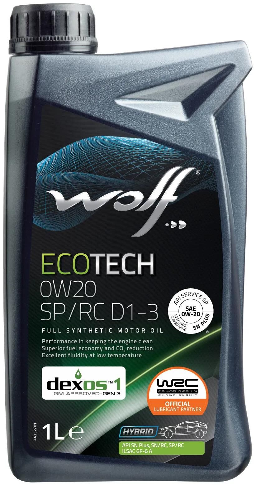 Wolf motorolie ecotech sp rc d1-3 motorolie 0w20 1l ecotech sp rc d1-3