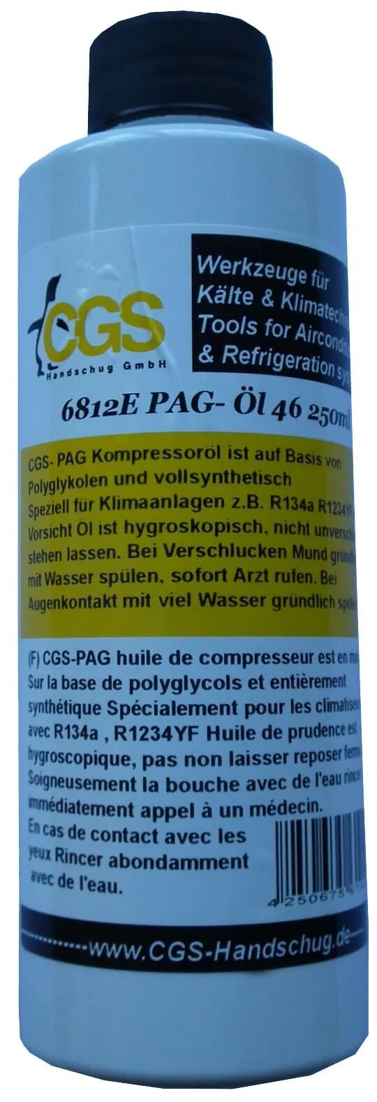 Cgs klimaanlæg olie pag öl pag oel 250ml iso46