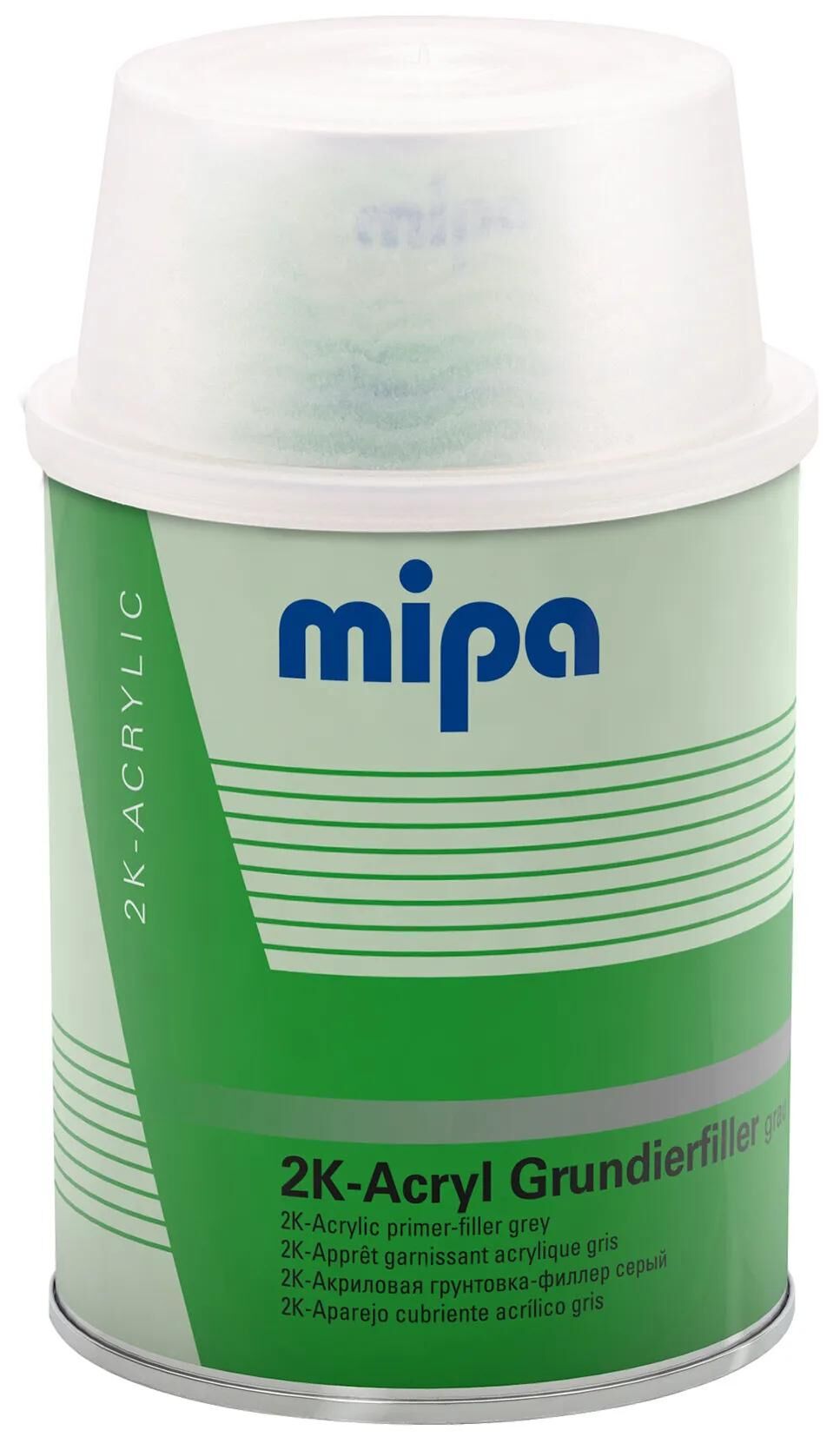 Mipa spartelmasse til grunder 2k-akryl 2k akryl grunder spartel grå 1 ltr.