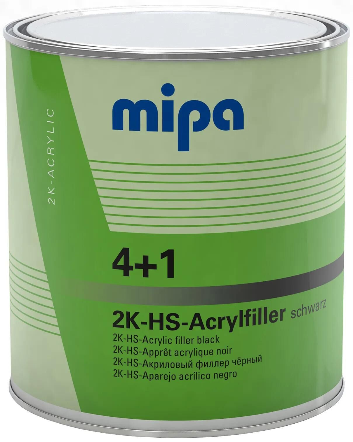 Mipa filler til primer 4+1 akryl spartel hs 4+1 akryl filter hs 3l sort