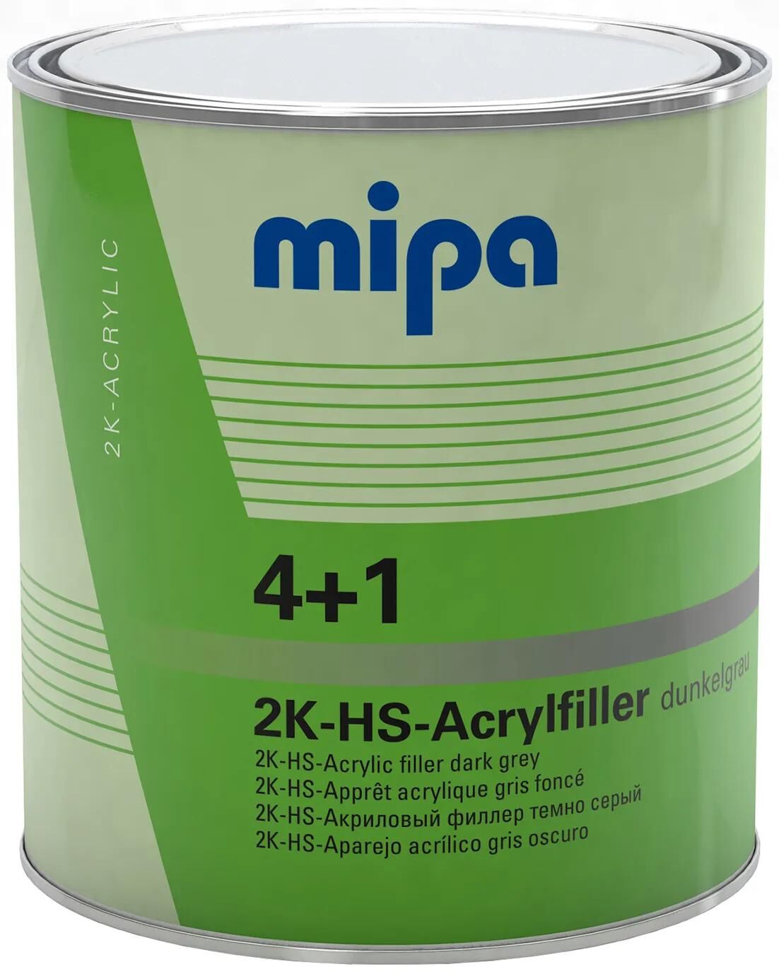 Mipa filler til primer 4+1 akryl spartel hs 4+1 akryl filter hs 3l mørkegrå