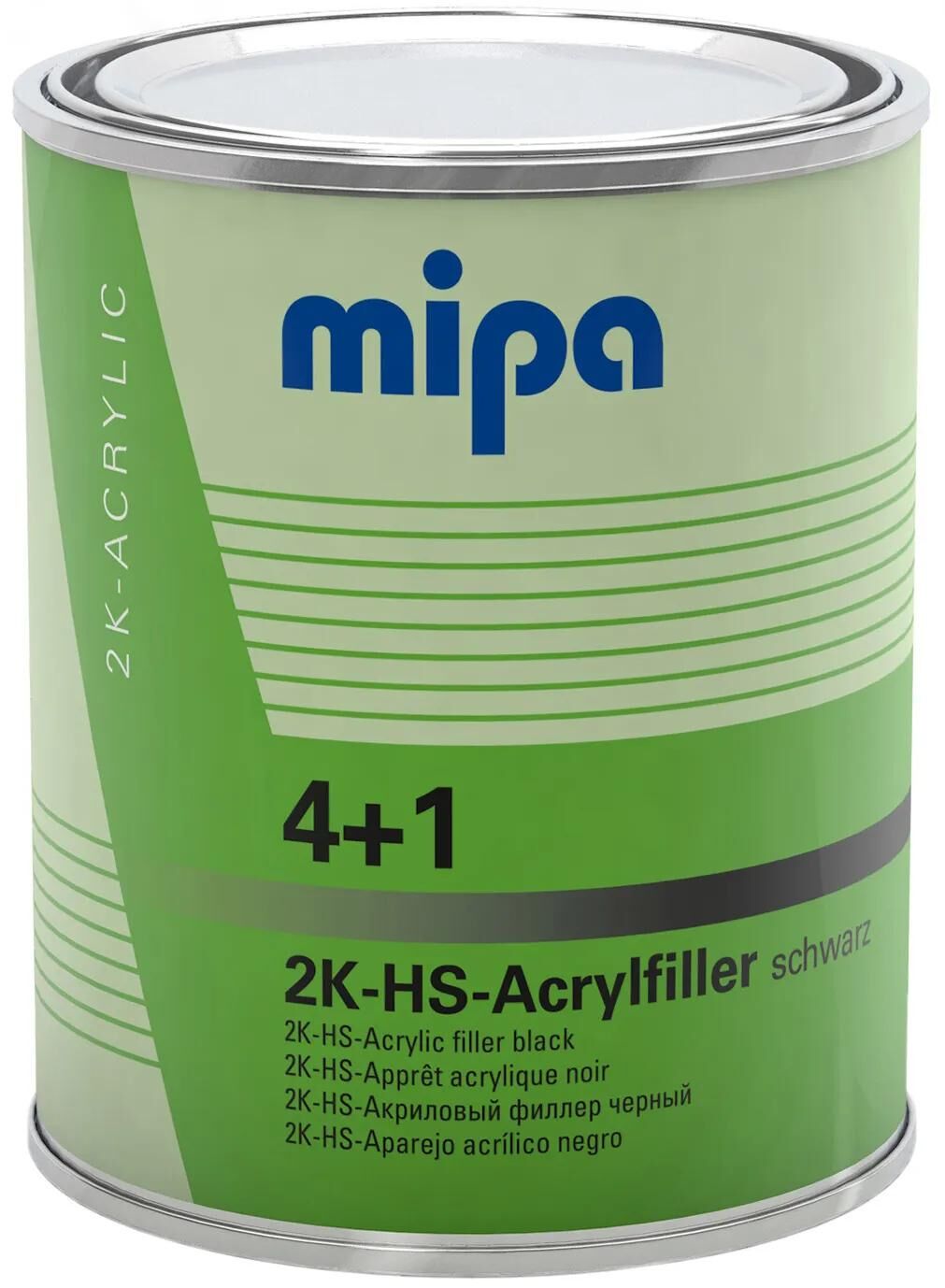 Mipa fyldstof til primer 4+1 akryl fyldstof hs 4+1 akryl filter hs 1l sort