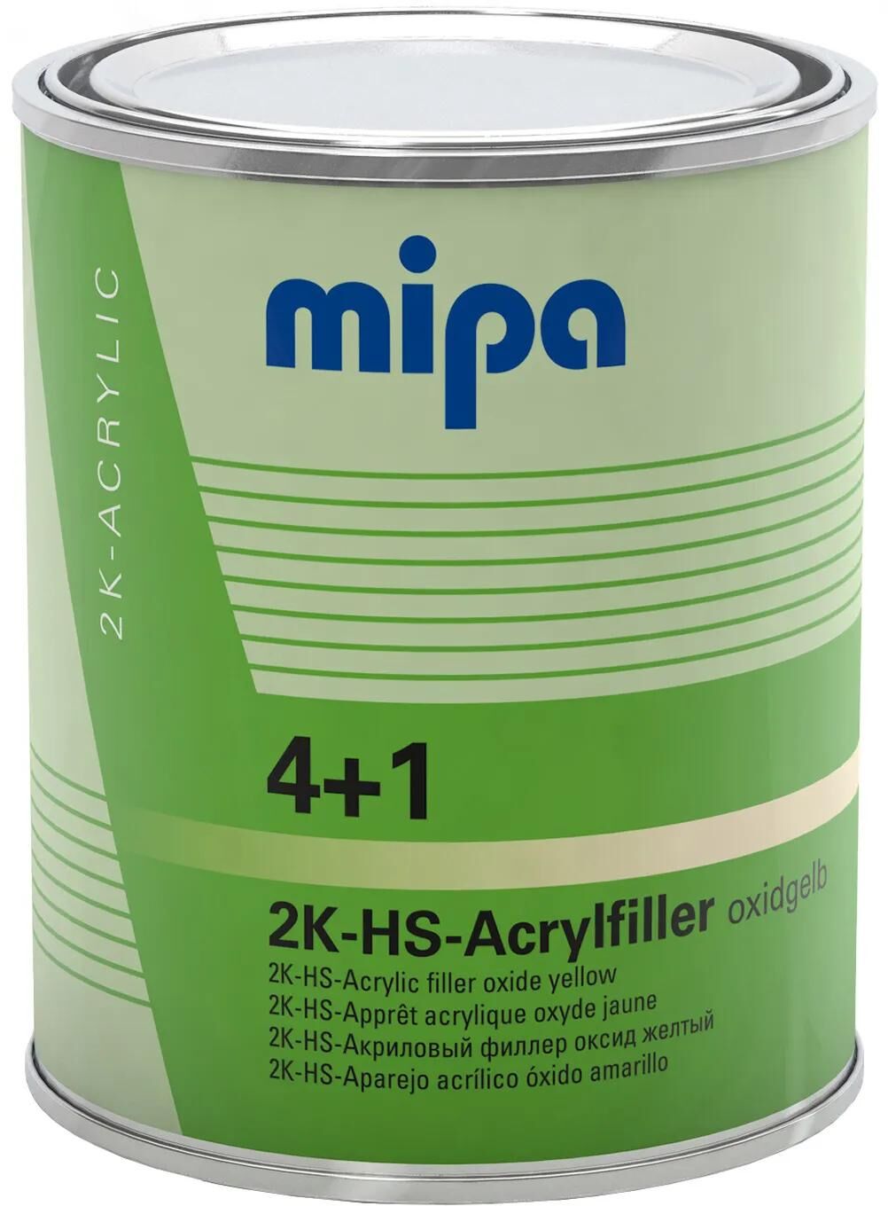 Mipa filler til primer 4+1 akryl spartel hs 4+1 akryl filter hs 1l oxidgul