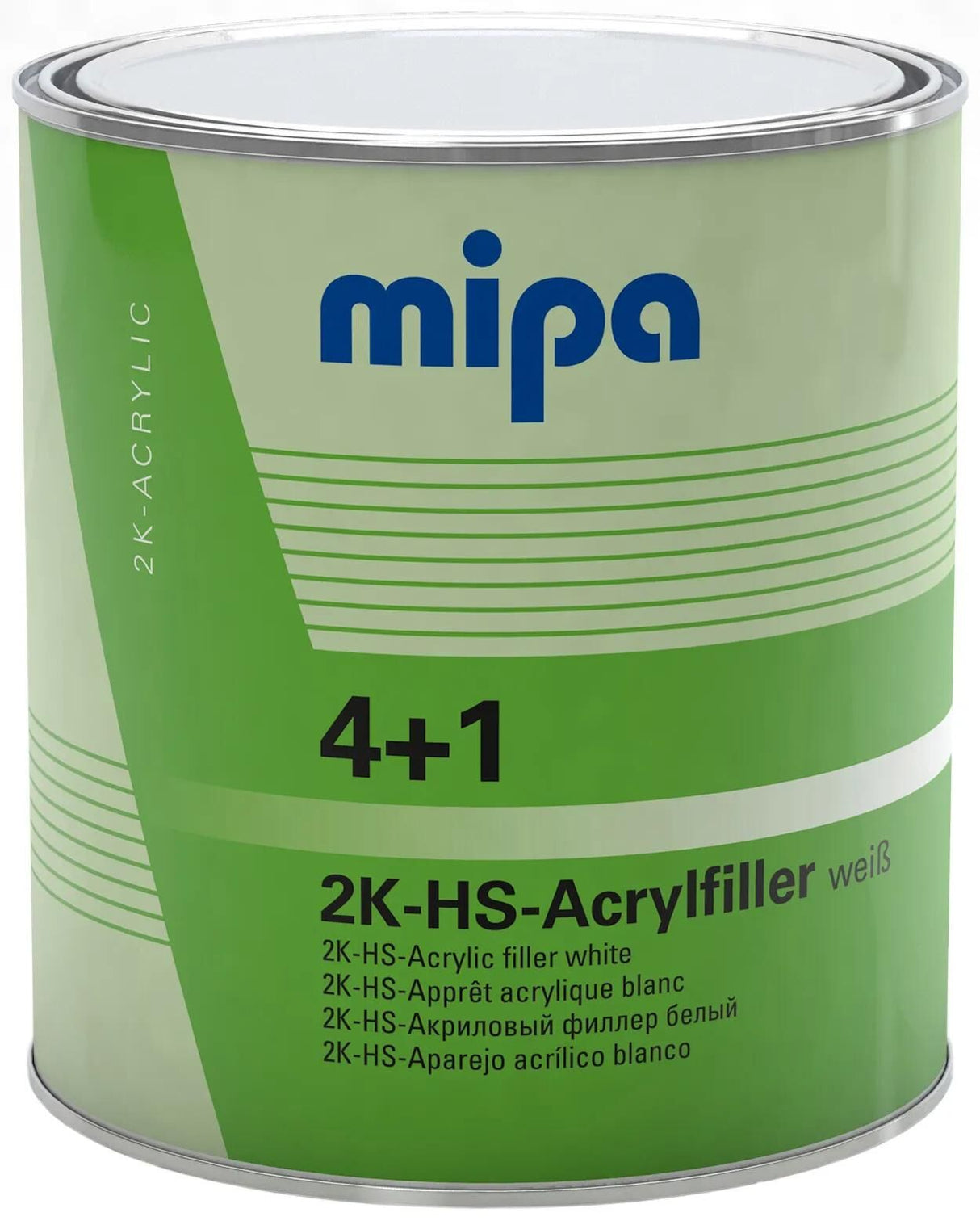 Mipa spartelmasse til primer 4+1 akryl spartel hs 4+1 akryl filter hs 3l hvid