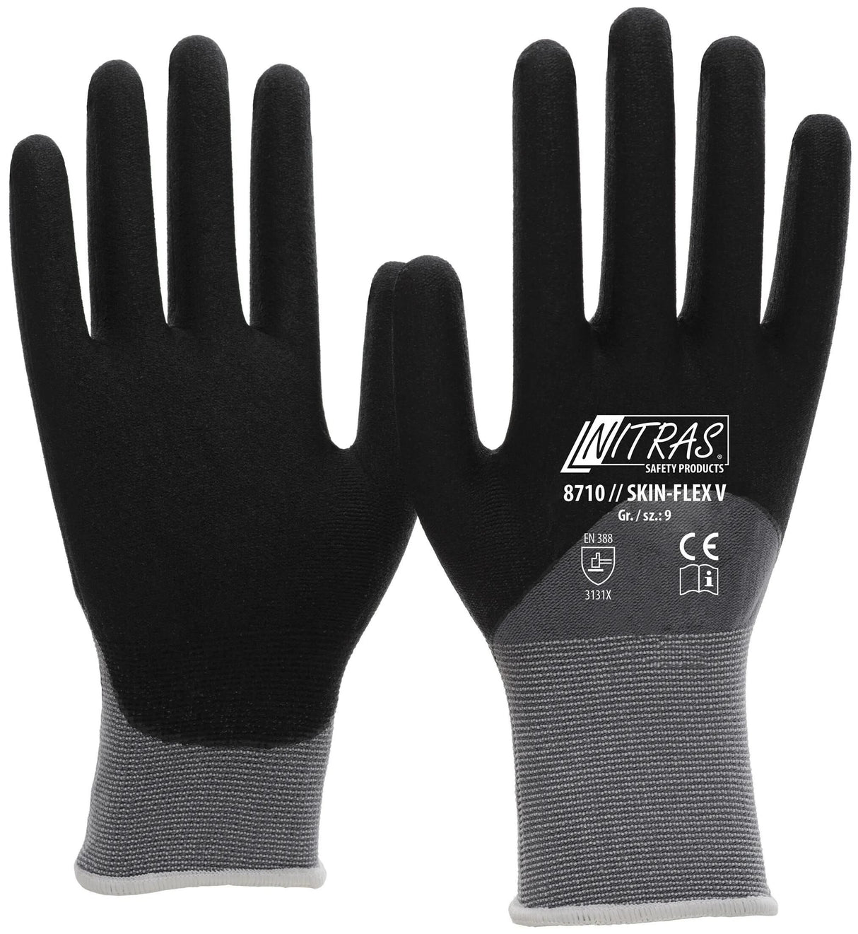 Nitras sikkerheds fleksibel arbejdshandske skin flex v handske str. 10 skin flex v