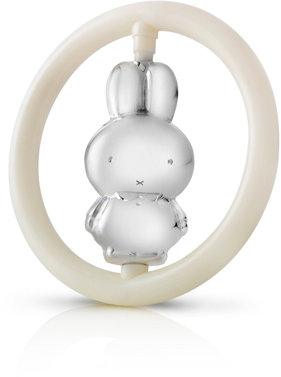 Zilverstad - Miffy rangle og bidering - kraftigt sølvbelagt (b90)