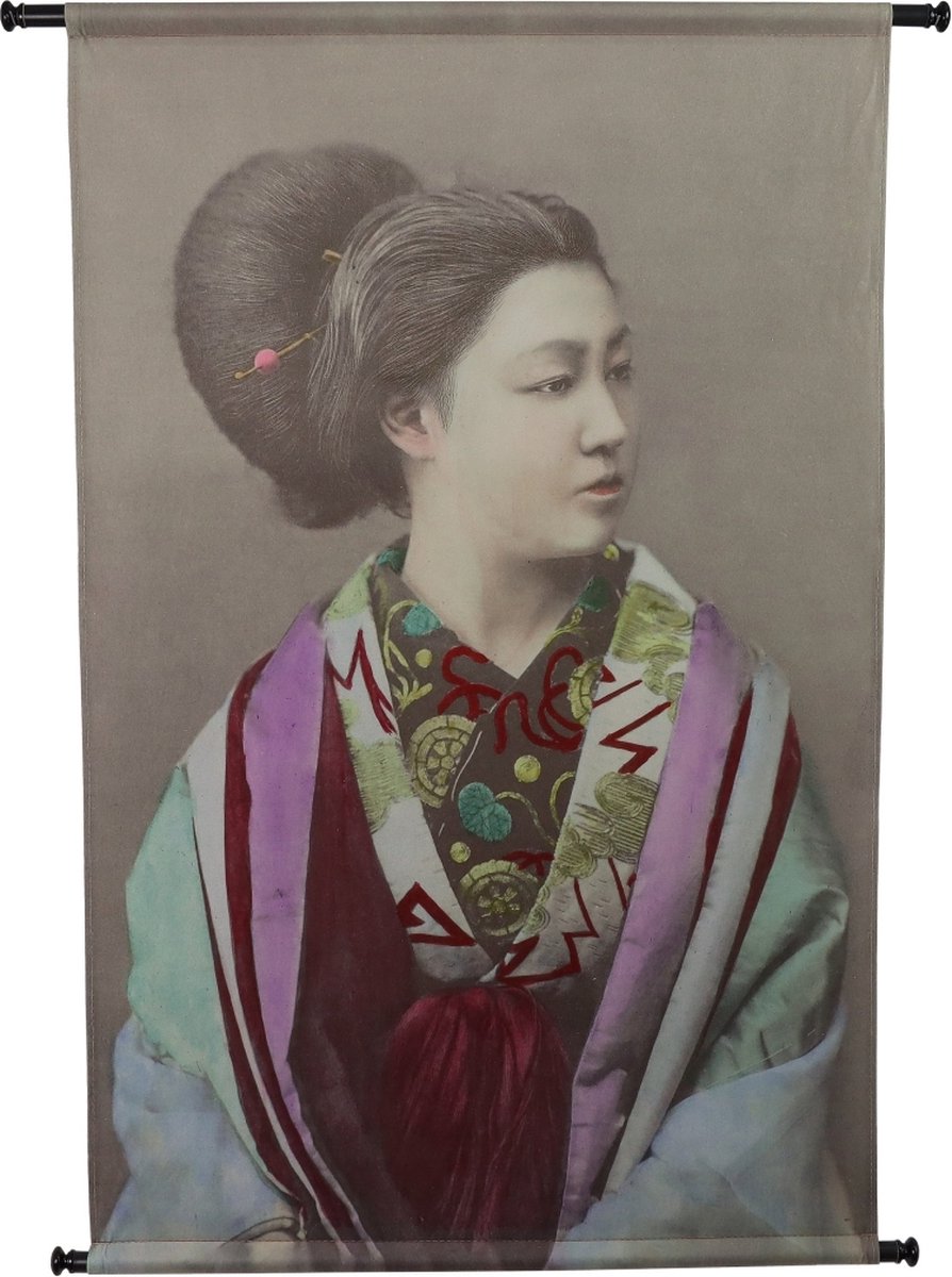 Hd collection wanddoek geisha groen 83x3x110cm