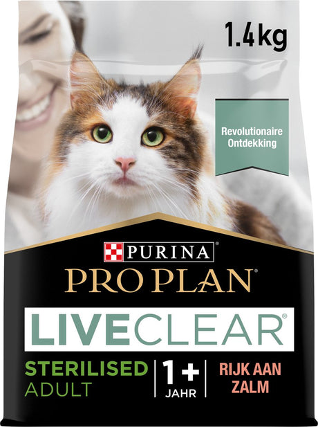 Pro plan voksen liveclear - tør kattefoder - laks - 1,4 kg