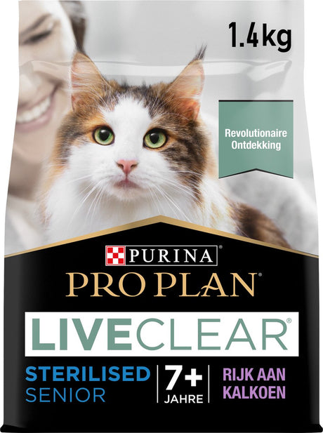Pro plan senior liveclear - tør kattefoder - kalkun - 1,4 kg