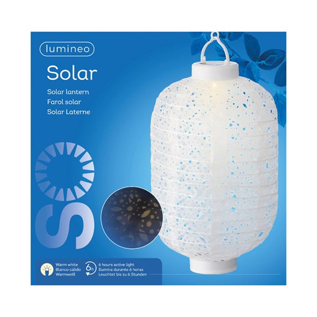 Lumineo LED solar lanterne ø20-h30cm nylon har 6 brændetimer og afbryder