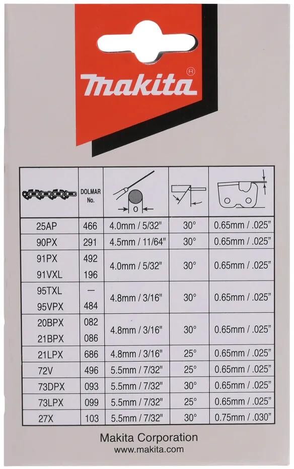 Makita tilbehør makita savkæde 35 cm 1,1 mm 3 8 hm - 191h02-6
