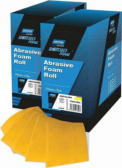 Norton sandpapir rotolo skumsliberulle 115mmx25m p320