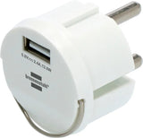 Brennerstuhl adapter usb-stik adapter brændestol 2.4a, hvid
