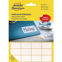 Avery universele etiketten 3319 29x18mm wit