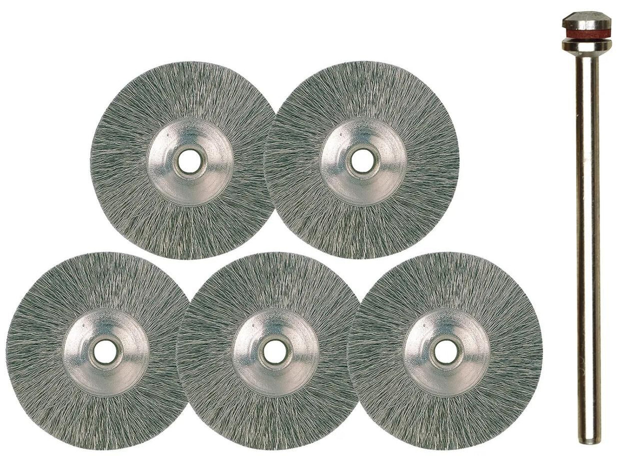 Proxxon stahldrahtrundbürstensatz rustfrit stål rund bru d=22mm 5 stk.